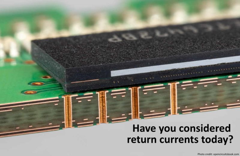 Circuit board cross section with return-current guidance