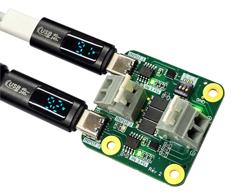 USB Power Delivery board with multiple power inputs